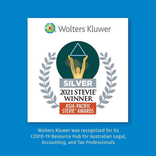 Wolters Kluwer recognised for its complimentary COVID-19 Resource Hub for Australian Legal, Accounting & Tax Professionals