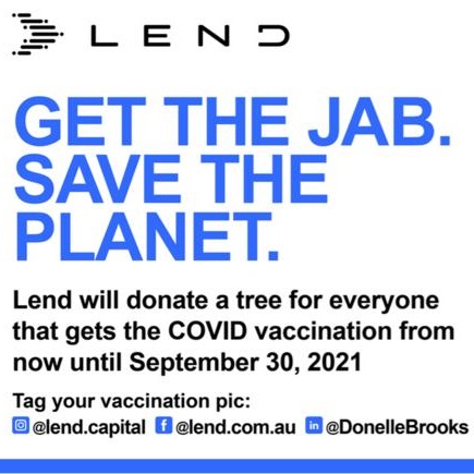 Australian fintech Lend launches ‘Get a jab. Save the planet.’ initiative