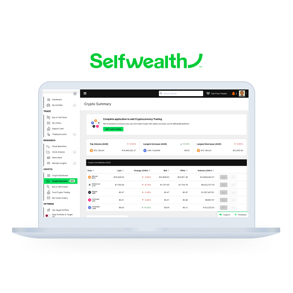 Selfwealth first to market in offering access to cryptocurrencies through its share trading platform