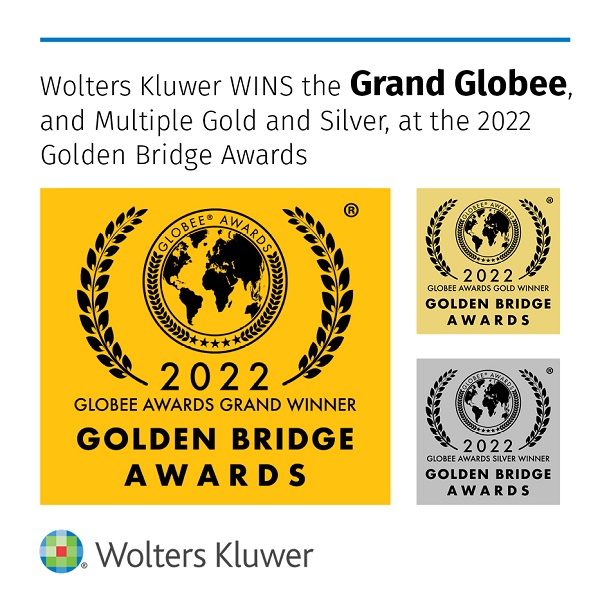 Wolters Kluwer Tax & Accounting Asia Pacific Wins the Grand Globee and Multiple Gold and Silver Golden Bridge Awards