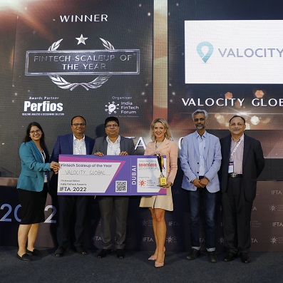 Valocity wins Fintech Scale Up of the Year at the India FinTech Awards