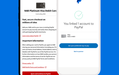 In a first for Australia, NAB customers can add their cards to the PayPal wallet from the NAB app