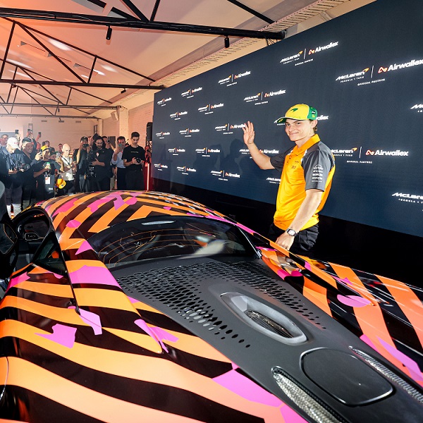 McLaren Formula 1 Team driver Oscar Piastri unveils McLaren supercar to kick off 2025 Melbourne GP